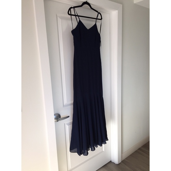 Navy Blue Trumpet NWT Floor Length Dress - Picture 6 of 8